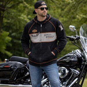 Men's Harley Davidson full zip lightweight sweatshirt - sz M